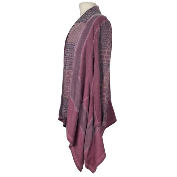 Parsley & Sage Patchwork Embroidered Cardigan Jacket Tank Set 1X Pink Lagenlook - Picture 2 of 12